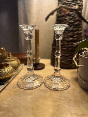 vintage 24% lead crystal candlesticks made by Fifth Avenue Crystal